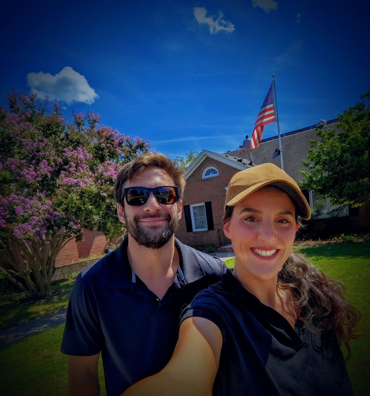 Carly and Tyler, founders of Aperture Home and Solar, at a completed install