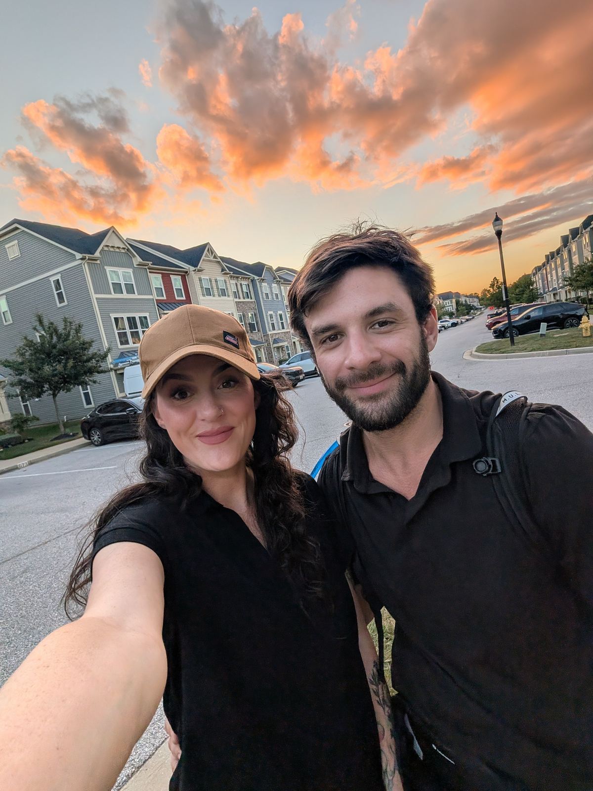 Carly and Tyler, founders of Aperture Home and Solar, at sunset