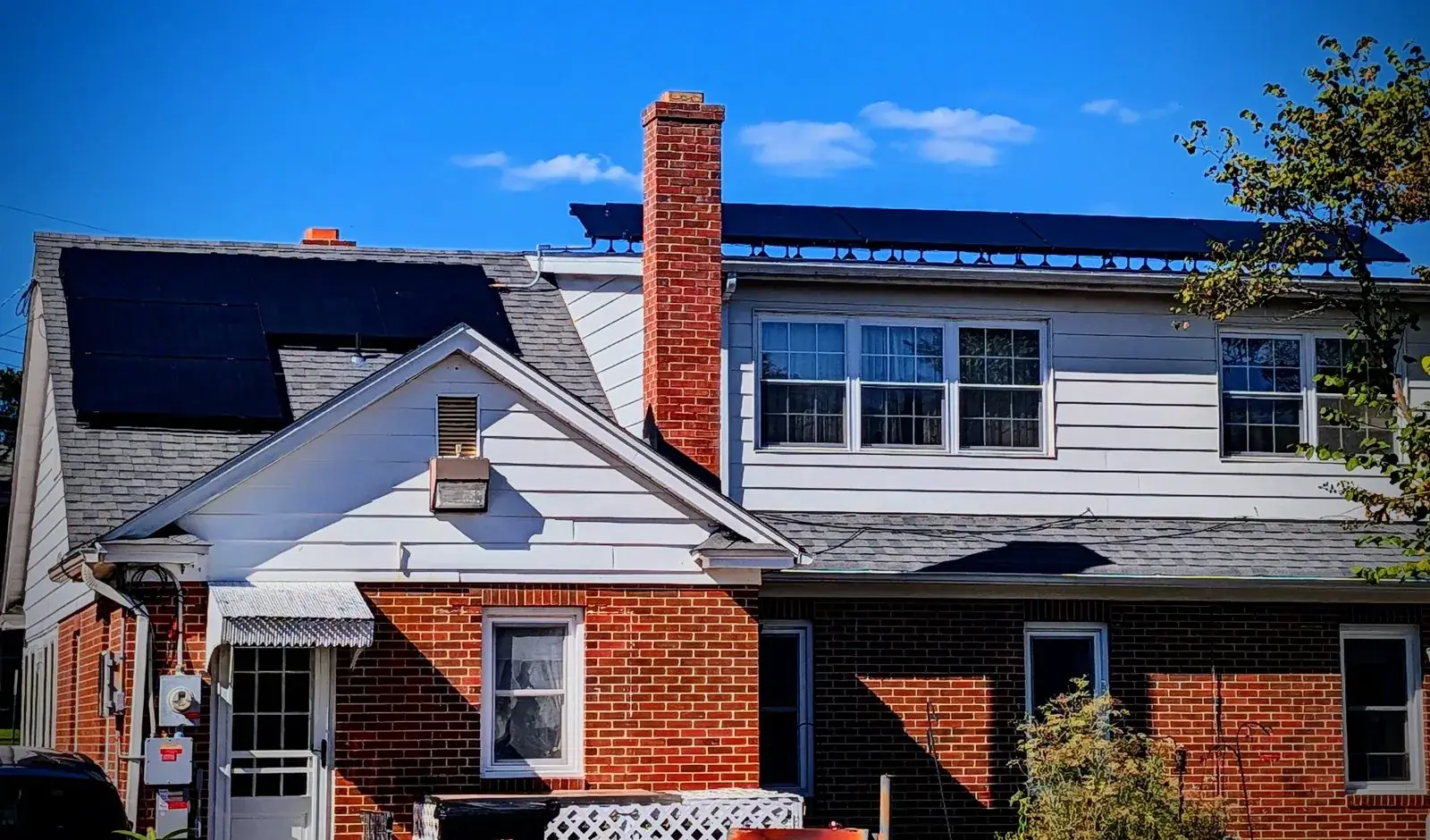 All-black solar panels installed on a Maryland brick home